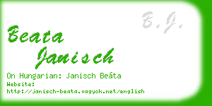 beata janisch business card